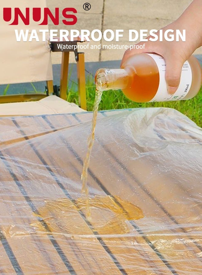 UNUNS 30pcs Disposable Tablecloths,Plastic Table Cloths Disposable,Elastic Desk Cover Rectangle Waterproof,Plastic Tablecloth Camping Picnics Essentials Indoor Outdoor Use,150x70cm - Image 5