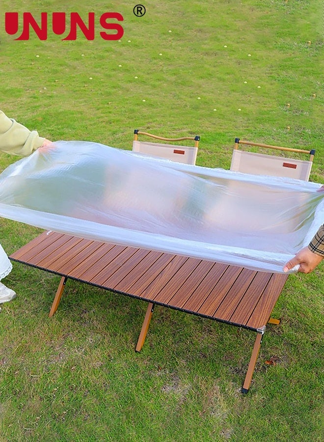 UNUNS 30pcs Disposable Tablecloths,Plastic Table Cloths Disposable,Elastic Desk Cover Rectangle Waterproof,Plastic Tablecloth Camping Picnics Essentials Indoor Outdoor Use,150x70cm - Image 1