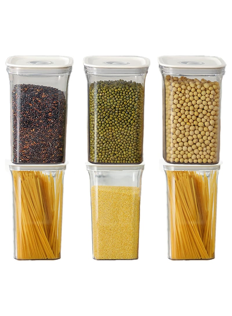 AUTOYSUR Airtight Food Storage Containers,Set of 6，Food Grade Plastic Sealed Storage Tank with Lock Lids,Kitchen Pantry Organization Storage Jars,Moisture Proof,for Candy,Coffee,Cereal (M:1000ML*6PC) - Image 1