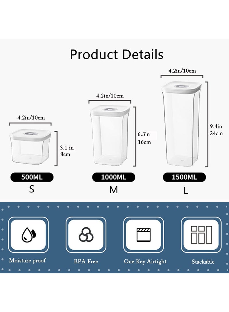 AUTOYSUR Airtight Food Storage Containers,Set of 6，Food Grade Plastic Sealed Storage Tank with Lock Lids,Kitchen Pantry Organization Storage Jars,Moisture Proof,for Candy,Coffee,Cereal (M:1000ML*6PC) - Image 3