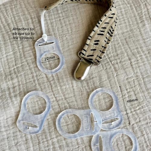 Demearly 5 Pack Clean Pacifier Clip Silicone Adapter Holder Rings for Pacifier (Food Grade, Clear) - Image 2