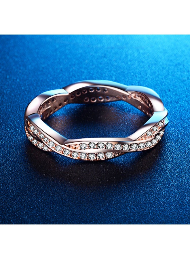 KUYING Light Luxury Winding Double Row Diamond Ring | Micro Inlaid Craftsmanship - Image 1