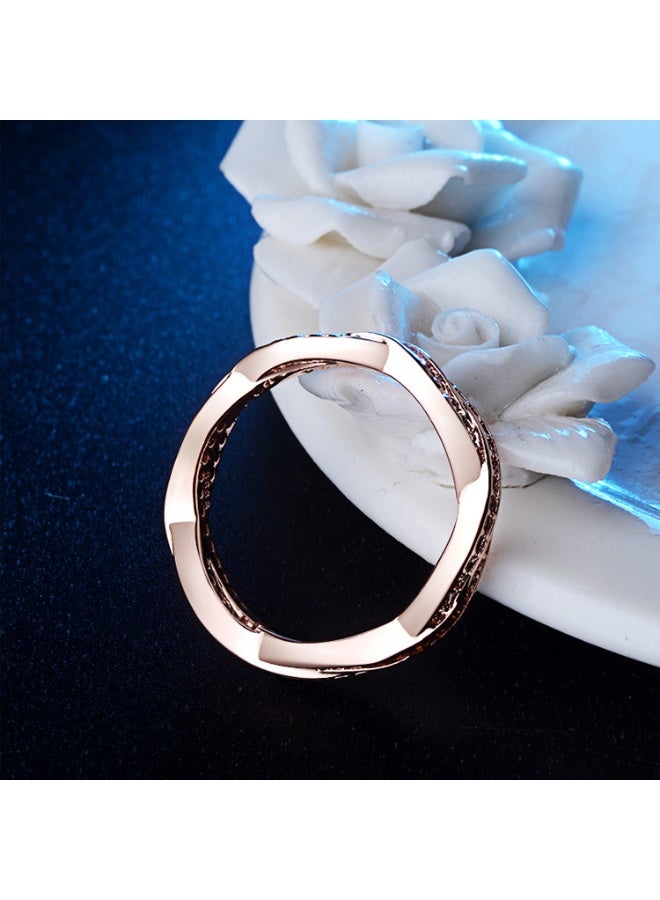 KUYING Light Luxury Winding Double Row Diamond Ring | Micro Inlaid Craftsmanship - Image 2