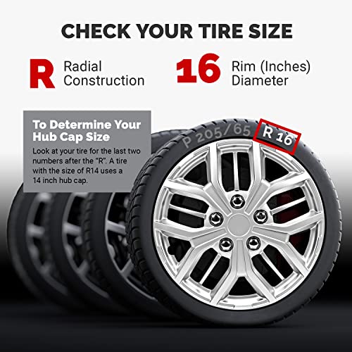 Pilot Automotive WH142-16S 16 Inch Super Sport Silver Universal Hubcap Wheel Covers For Cars - Set Of 4 - Fits Most Cars - Image 3