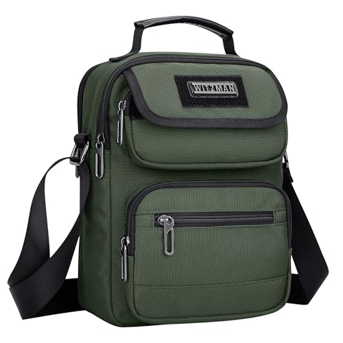 WITZMAN Crossbody Bag for Men Messenger Bag Lightweight Man Purse Small Nylon Casual Shoulder Bags for Work Travel（B710 Army Green） - Image 1