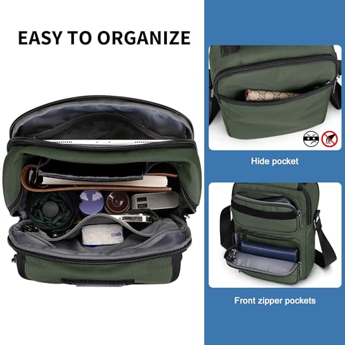 WITZMAN Crossbody Bag for Men Messenger Bag Lightweight Man Purse Small Nylon Casual Shoulder Bags for Work Travel（B710 Army Green） - Image 4