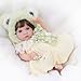 Cloveray Reborn Baby Doll 12 Inch Full Vinyl Body Realistic Baby with Green Frog Hat HandRooted Hair Funny Animal Doll Gift for Kids or Collectors - Image 2
