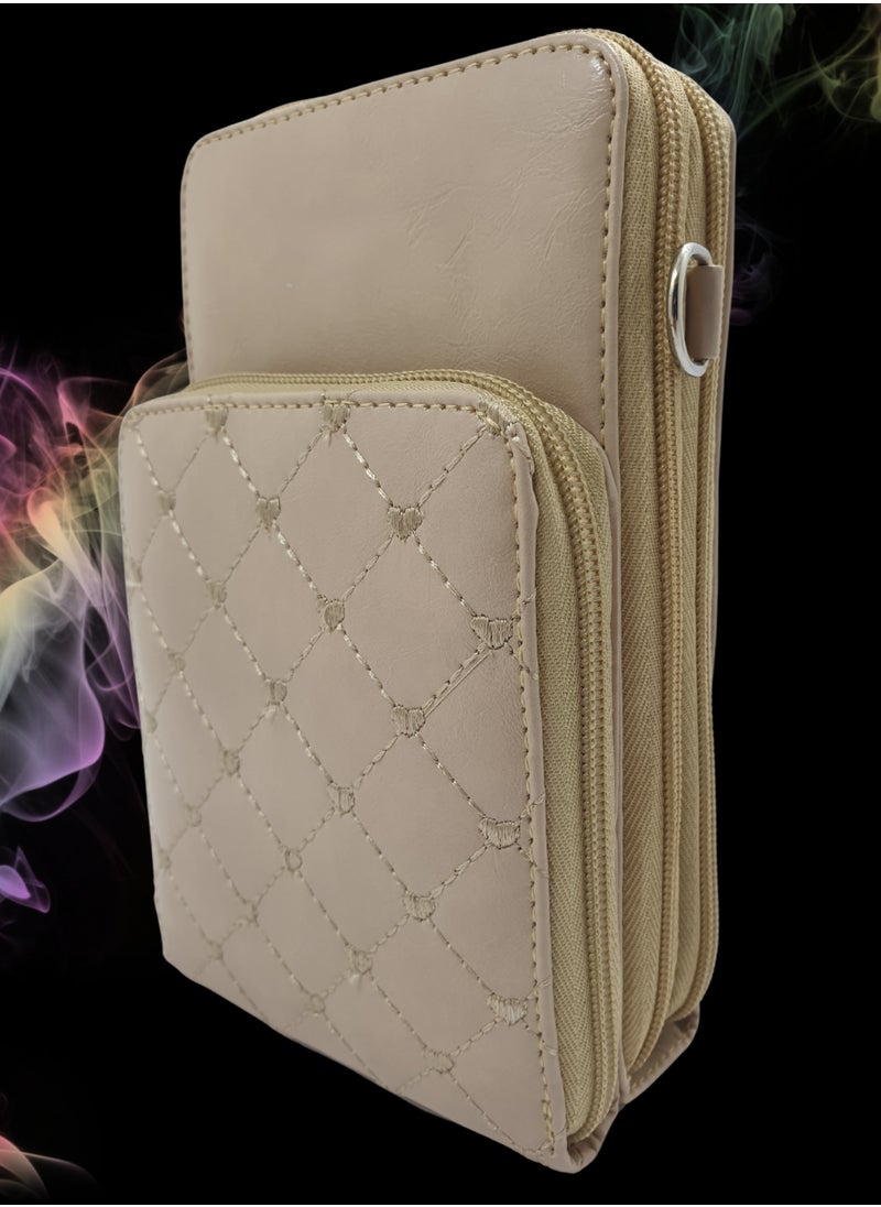 TO FASHION - TO 3009 LEATHER WOMEN, GIRLS CROSS BODY BAG, SHOULDER BAG, WITH ATTATCHED BELT, MODERN, UNIQUE AND ELEGANT DESIGN, DIMENSIONS 20*12*8 CM BEIGE A - Image 1