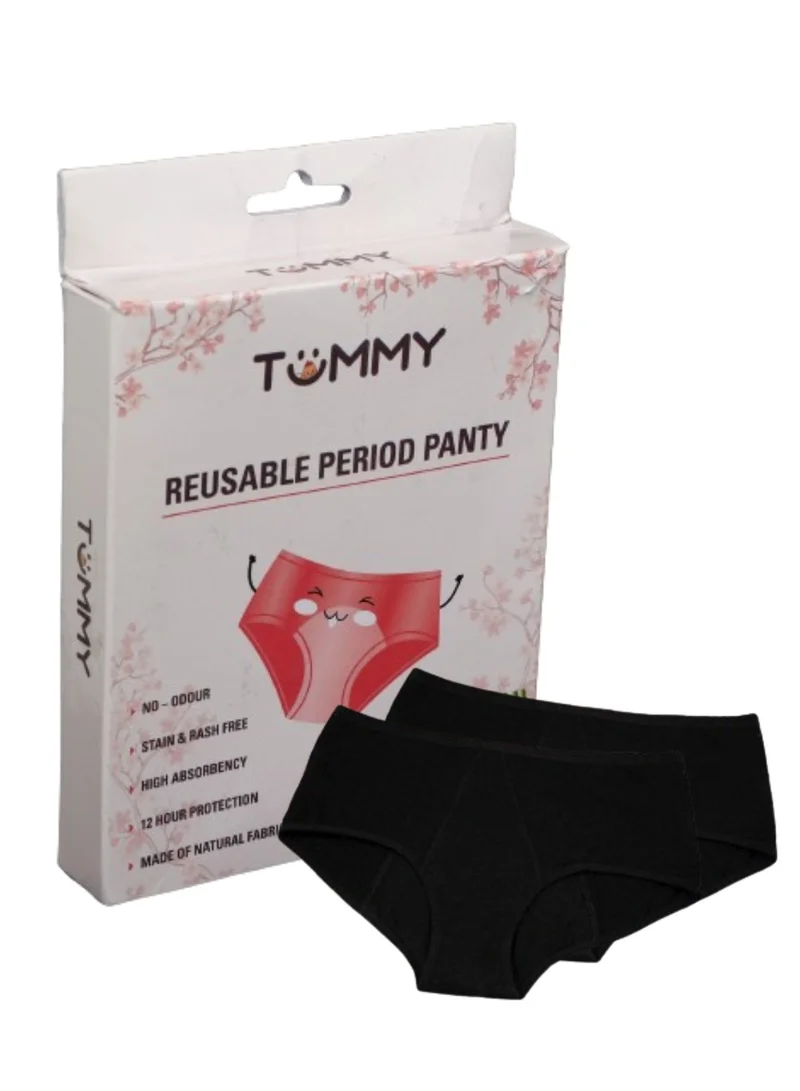 TUMMY Full Coverage Heavy Flow Reusable Period Panty for women - Pack of 2