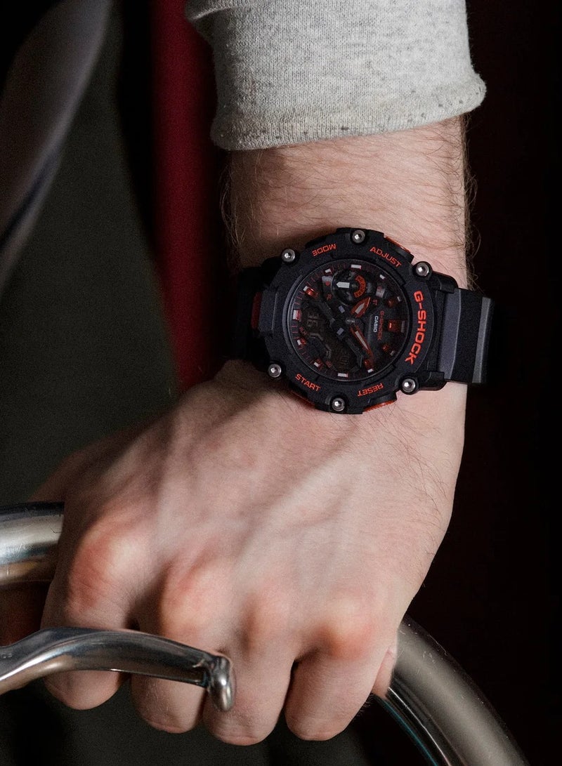 G-SHOCK Casio Analog-Digital Black Dial Men's Watch-GA-2200BNR-1ADR, Black - Image 2