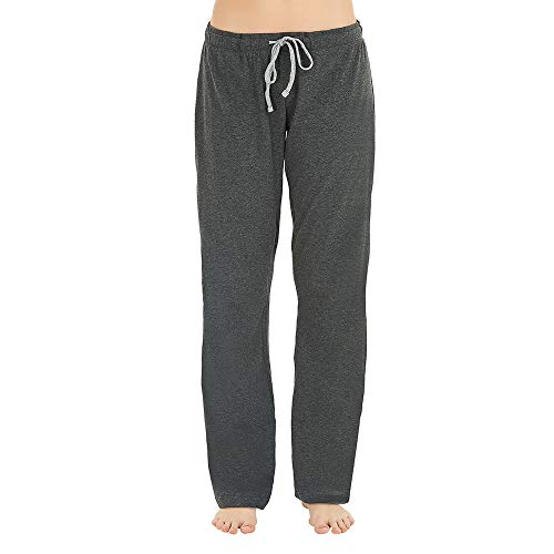 U2SKIIN Pajama Pants for Women Soft, 100% Cotton Comfortable Womens Lounge Sleep Pj Bottoms for Women(Dark Grey Mel., M) - Image 1