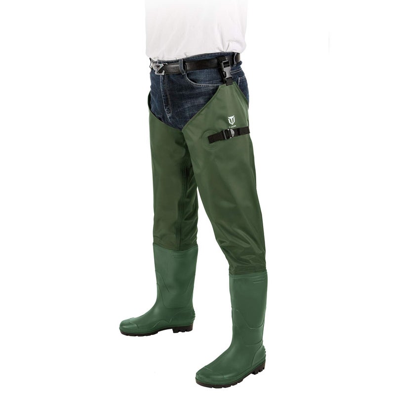 TIDEWE Hip Wader, Lightweight Hip Boot for Men and Women, 2-Ply PVC/Nylon Fishing Hip Wader Green Size 10 - Image 5