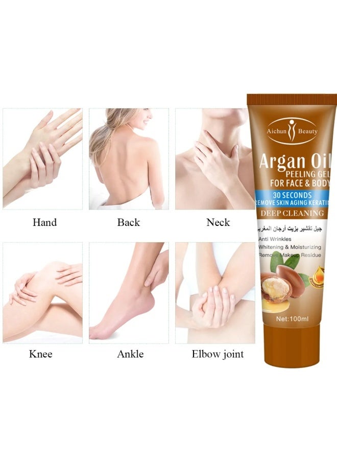 Aichun beauty 100ML Argan Oil Peeling Gel for Face & Body Deep Cleaning 30s Remove Skin Aging Keratin Deep Cleaning Anti Wrinkles Whitening Moisturizing And Remove Makeup Residue Exfoliating Gel - Image 5