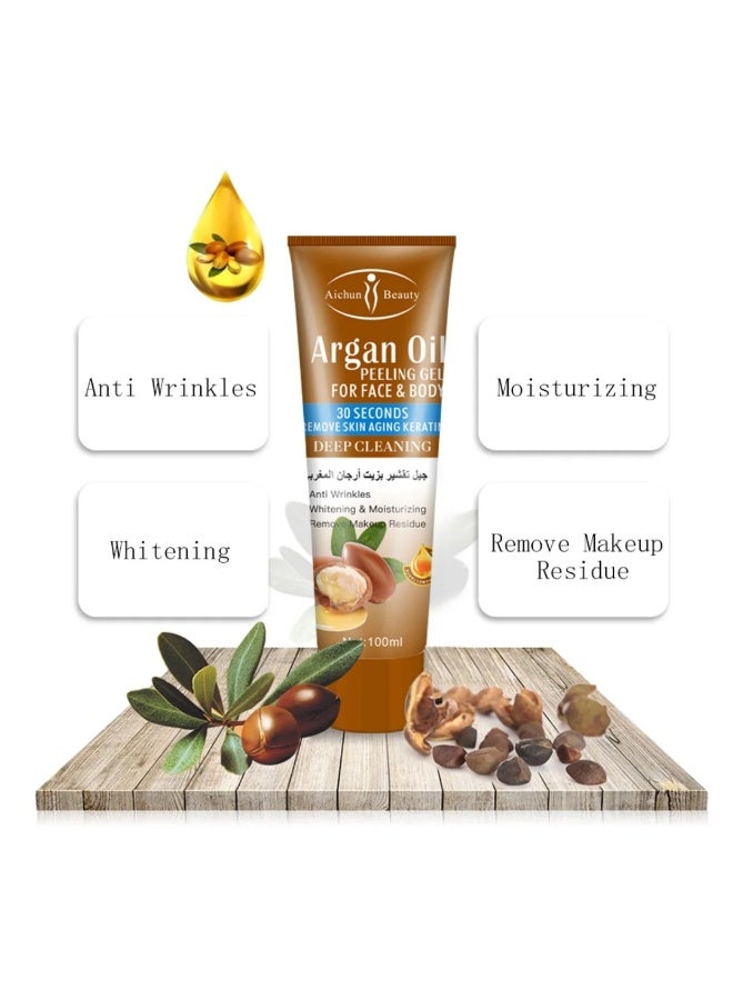 Aichun beauty 100ML Argan Oil Peeling Gel for Face & Body Deep Cleaning 30s Remove Skin Aging Keratin Deep Cleaning Anti Wrinkles Whitening Moisturizing And Remove Makeup Residue Exfoliating Gel - Image 3