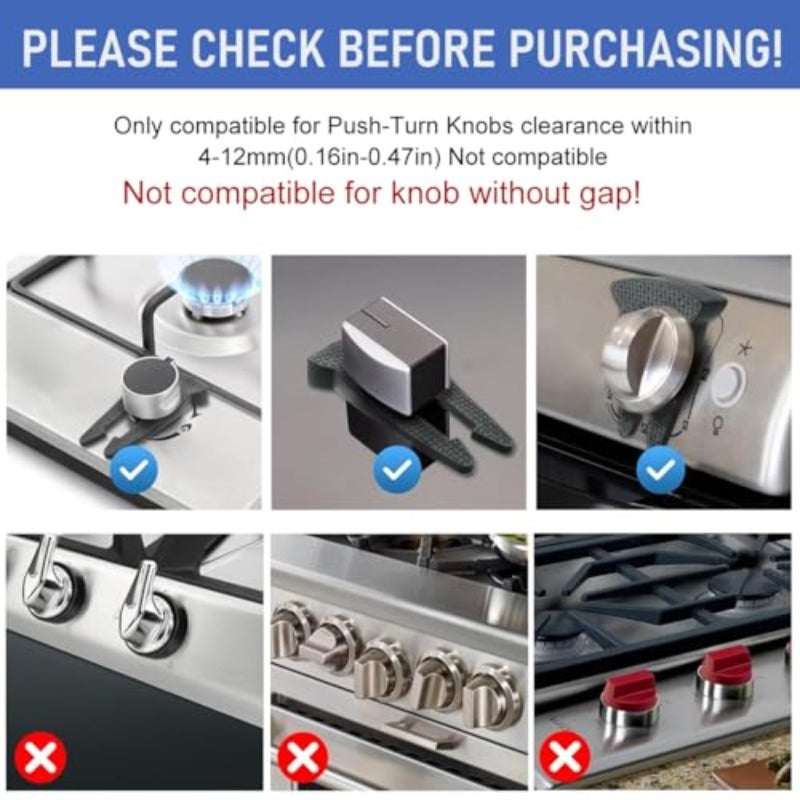 HANNEA 4 Pack Gas Stove Knob Locks Child Safety Stove Knob Covers Baby Proof Oven Lock with Silicone Material Toddler and Pet Safety Guards Prevent Accidental Touch for Kitchen Stove and Oven - Image 5