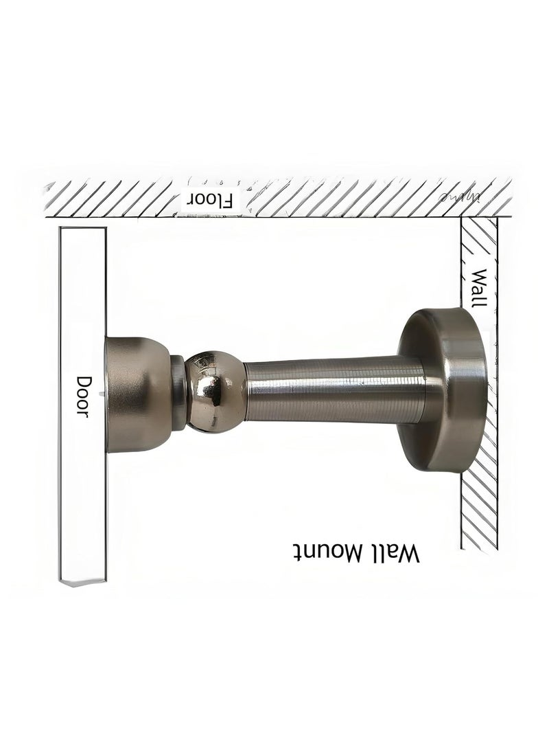 JAGGER JAGGER JBA260 Heavy Duty Stainless Steel 4 inch Door Magnet Stopper SoftCatch Door Stop Door Magnets to Hold Door Door Magnet 360 Angle Hold with Screw Fitting Combo Pack 4  - Image 4