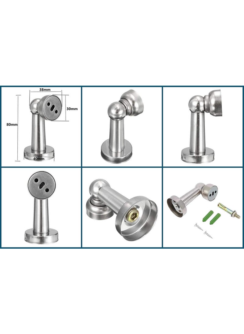 JAGGER JAGGER JBA260 Heavy Duty Stainless Steel 4 inch Door Magnet Stopper SoftCatch Door Stop Door Magnets to Hold Door Door Magnet 360 Angle Hold with Screw Fitting Combo Pack 4  - Image 5