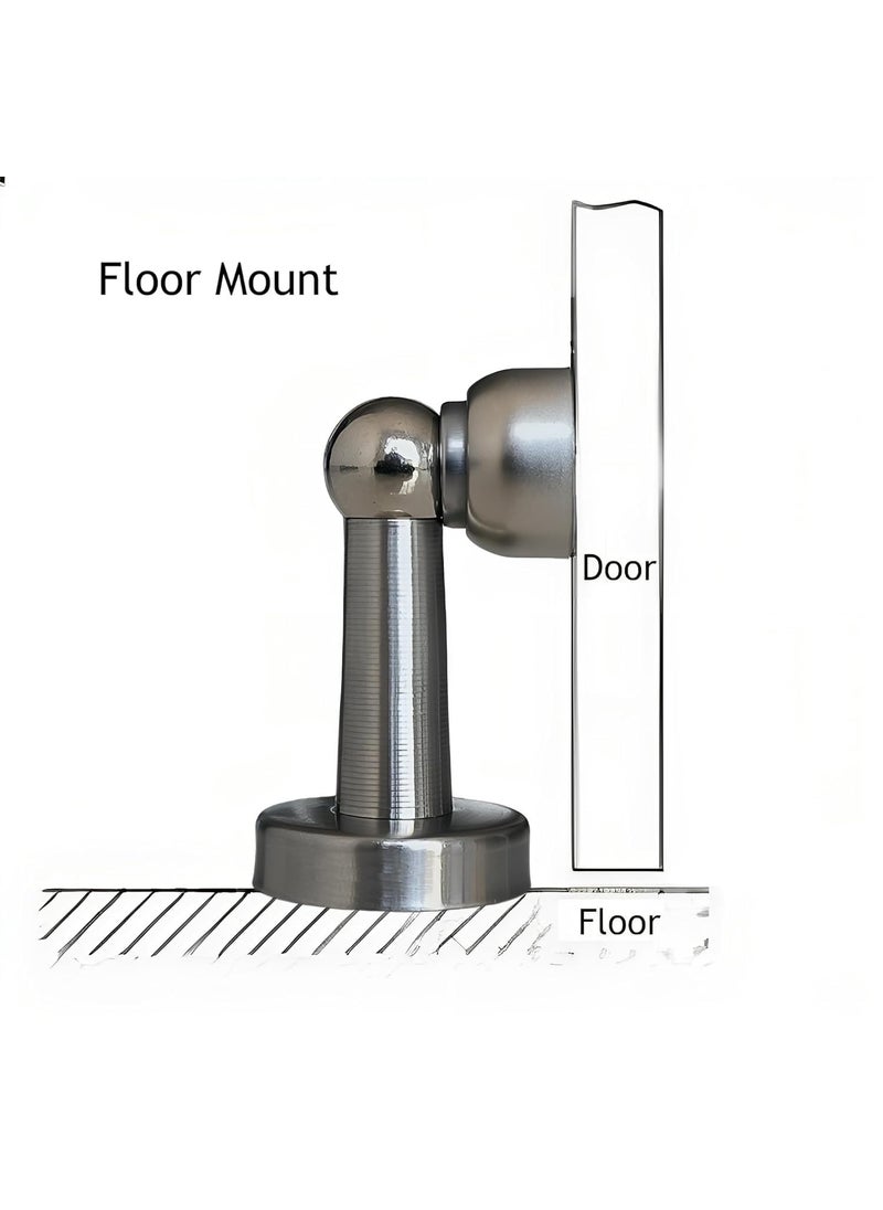 JAGGER JAGGER JBA260 Heavy Duty Stainless Steel 4 inch Door Magnet Stopper SoftCatch Door Stop Door Magnets to Hold Door Door Magnet 360 Angle Hold with Screw Fitting Combo Pack 4  - Image 3