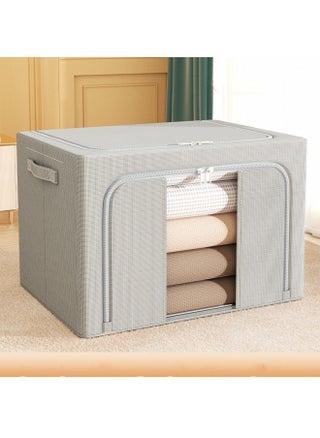 Hanging Closet Organizer Stackable Storage Box Oxford Frame with Clear Window, Durable Carry Handles,grey - pzsku/ZF33D9228A757C2012FACZ/45/_/1724741326/74470dce-416f-4377-8cfd-07b6371da927
