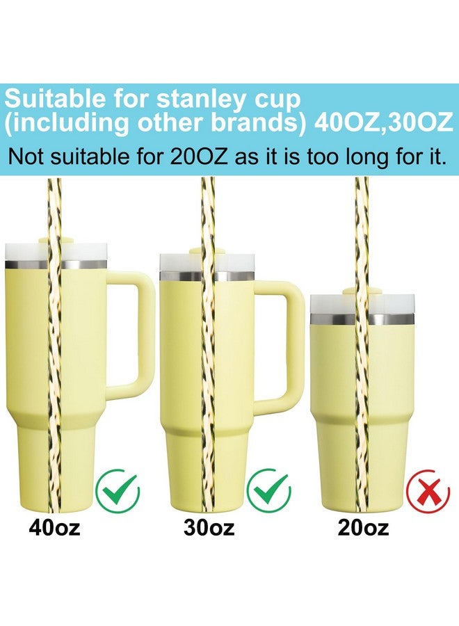 Mity Rain Mity rain 6 Pairs Replacement Straws and Straw Covers for Stanley Straw, Reusable Glitter Straws with Cleaning Brush for Stanley Cup, Straws for Stanley 40/30 OZ Tumbler (6 Straws + 6 Spill Stoppers) - Image 5