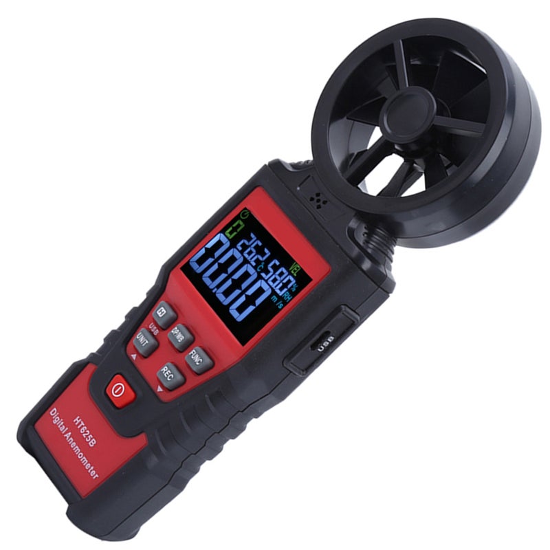 HT625B Handheld Digital Anemometer Air Flow Speed Gauge Temperature Humidity Tester Meter - Image 4