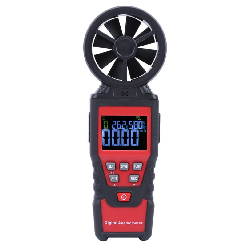 HT625B Handheld Digital Anemometer Air Flow Speed Gauge Temperature Humidity Tester Meter - Image 5