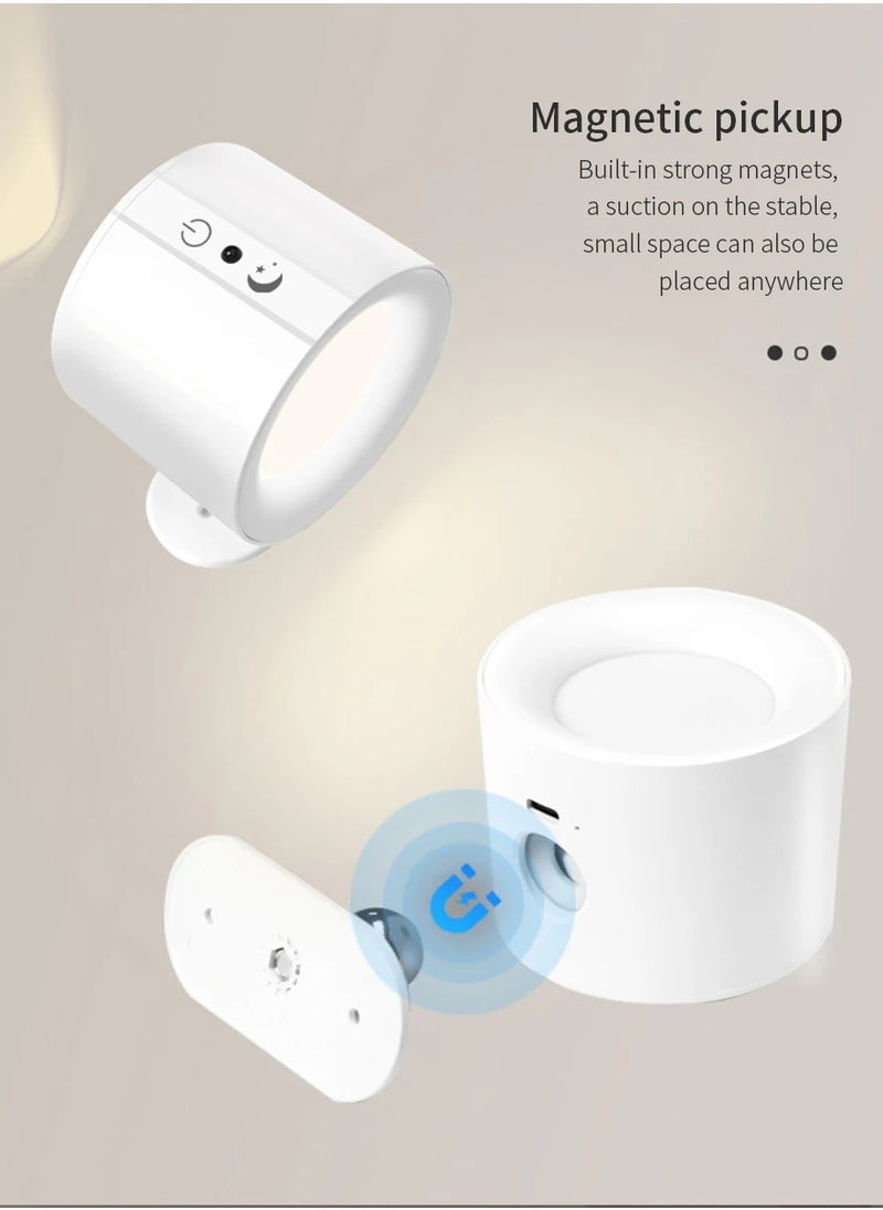 Generic LED Wall Sconce, Wall Mounted Lamp Light with USB Port, 3 Color Temperature and 3 Brightness Level, 360°Rotate Magnetic Ball, Cordless Wall Light for Reading Bedside,White  - Image 5