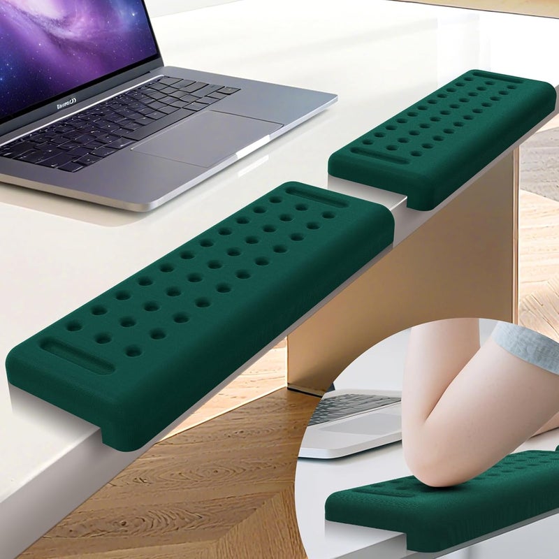 Retuhapy L-Shaped Desk Edge Cushion, 2 PCS Elbow Rest for Desk with Ergonomic Support, Memory Foam Elbow Pad & Arm rest for Palm, Wrist & Forearm, Non-slip & Separate Design, Office & Home, Dark Green - Image 1
