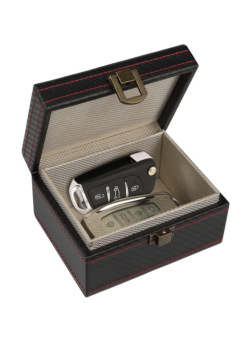 SYOSI Faraday Box, [Carbon Fiber Texture] RFID Box for Car Keys, Key Fob Protector, Signal Blocker for Keyless Fob, Car Key Signal Blocker Cage, Signal Blocking Box for Car Keys Phones (Medium) - Image 1