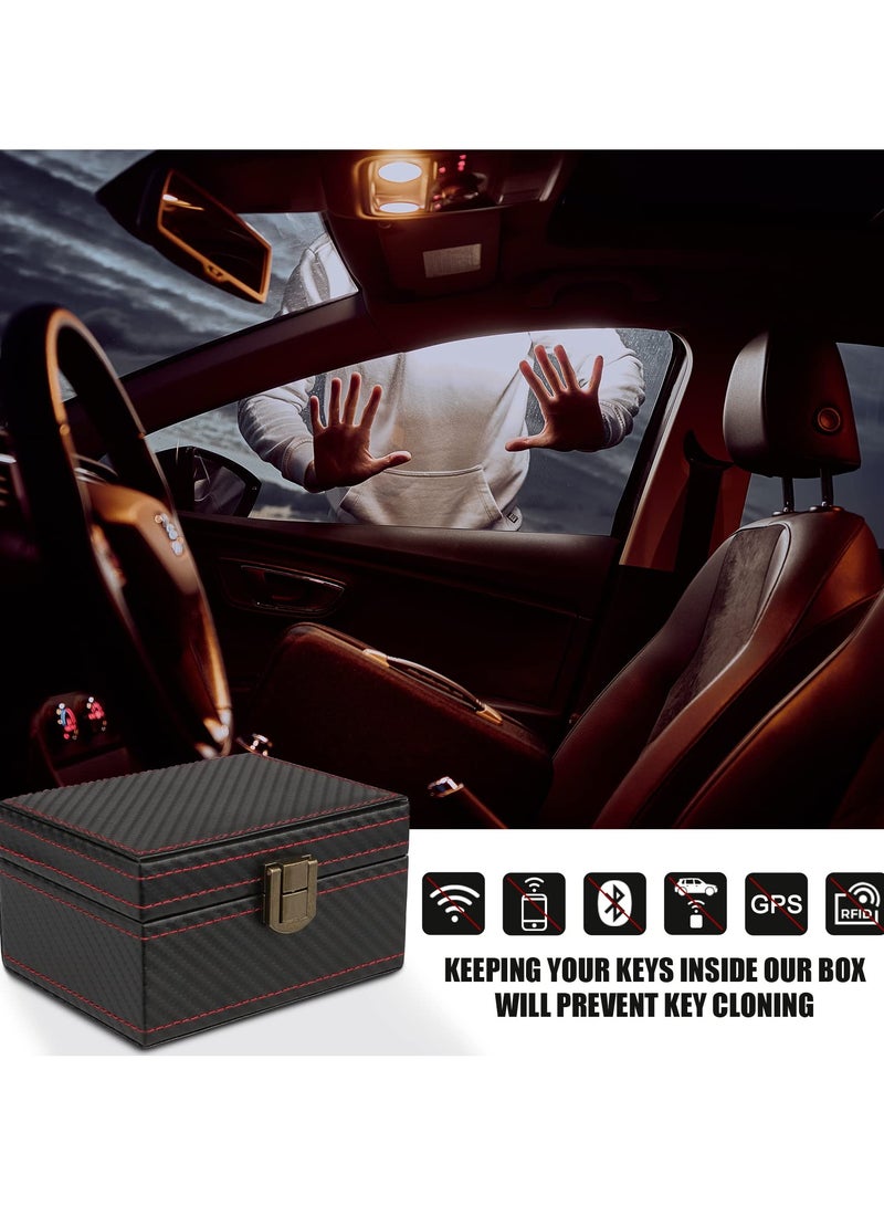 SYOSI Faraday Box, [Carbon Fiber Texture] RFID Box for Car Keys, Key Fob Protector, Signal Blocker for Keyless Fob, Car Key Signal Blocker Cage, Signal Blocking Box for Car Keys Phones (Medium) - Image 2