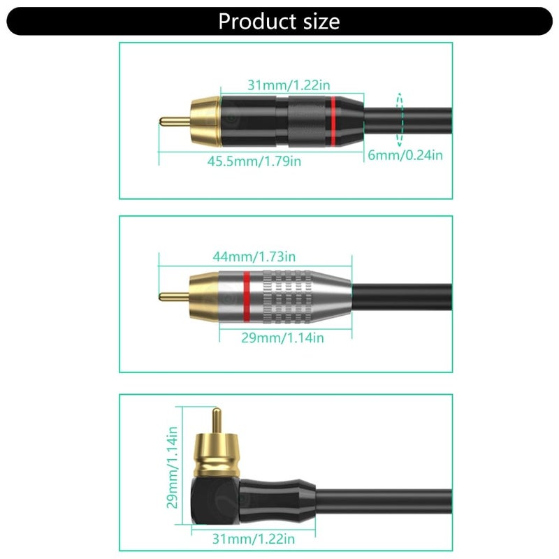8m Black Elbow Professional Gold Plated Cable Enhances Sound for Gaming Consoles HDTVs - Image 4