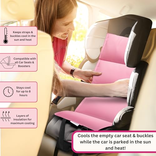 Swanoo Car Seat Cooling Pad Stroller Cooling Pad with 8 Ice Pack for Babies Toddler and Kids Sun and Heat Cover Protector for Summer Carseat Cooler Liner Pink - Image 3
