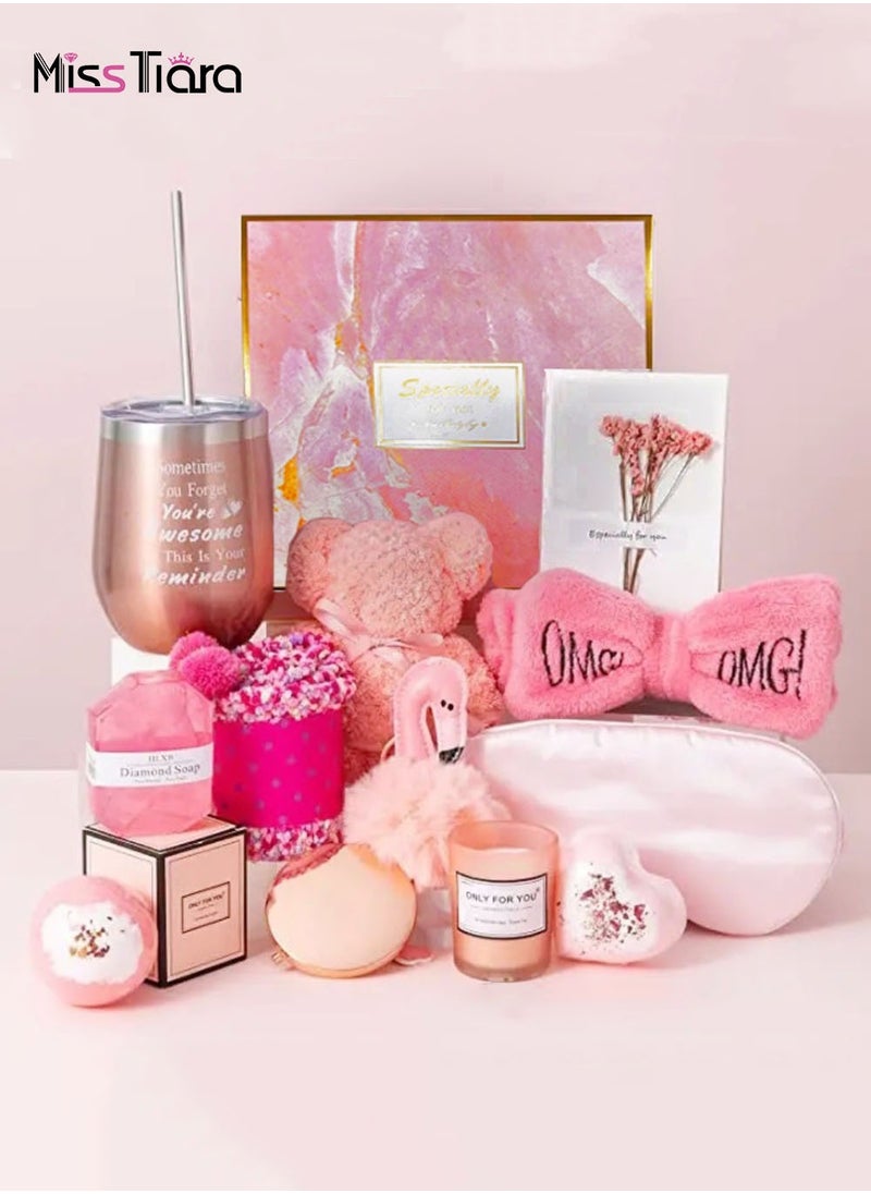 MissTiara Gifts Basket for Women - Birthday Gift Box Set Contains 13 Items Inspirational Gift,Relaxing Spa Care Package for Women Friendship,Friend Gifts for Women  - Image 2
