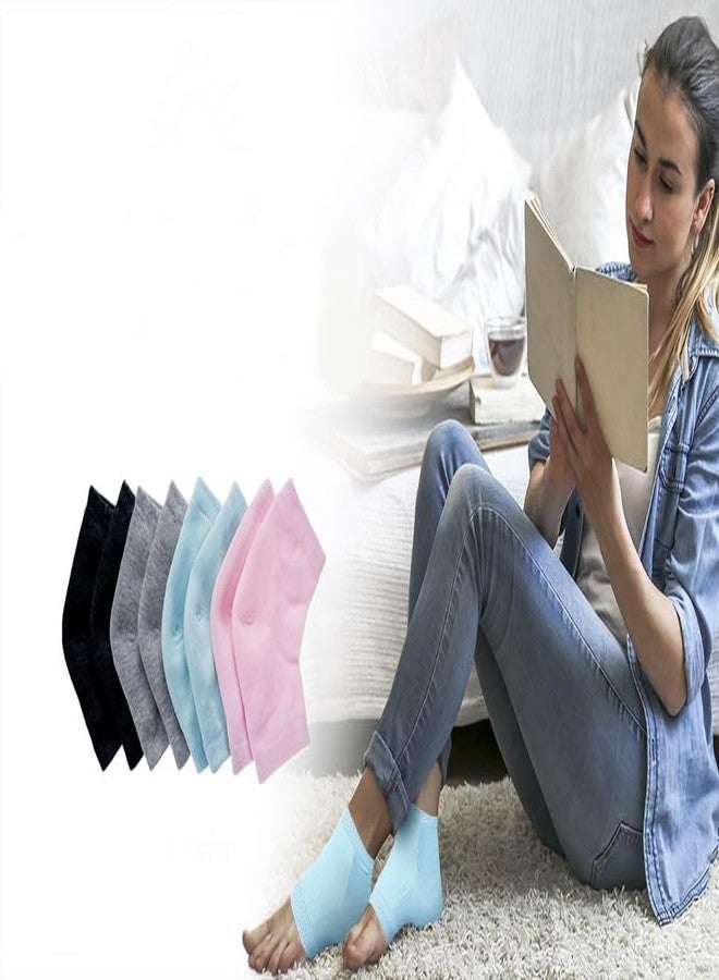 Pelikas Moisturizing Gel Heel Socks Dry Cracked Heel Repair Pain Relief, Cushion Support, Heel Pain Relief Cotton Half Heel Socks Silicone Gel Heel Socks Foot Protector anti crack heel socks Heel Protector Socks Silicon Toe Free Heel Pain Relief Socks For Women and Man (Multi Color) - Image 5