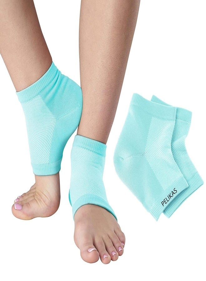 Pelikas Moisturizing Gel Heel Socks Dry Cracked Heel Repair Pain Relief, Cushion Support, Heel Pain Relief Cotton Half Heel Socks Silicone Gel Heel Socks Foot Protector anti crack heel socks Heel Protector Socks Silicon Toe Free Heel Pain Relief Socks For Women and Man (Multi Color) - Image 2