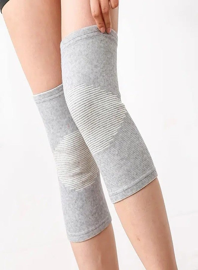 Bamboo Yarn Knee Brace for Men and Women - Knee Pain, Gym, Running, Basketball, Meniscus Tear, Sports, Joint Pain Relief, Injury Recovery Pack Of 2 (XL) - Image 3
