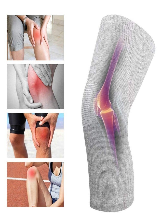 Bamboo Yarn Knee Brace for Men and Women - Knee Pain, Gym, Running, Basketball, Meniscus Tear, Sports, Joint Pain Relief, Injury Recovery Pack Of 2 (XL) - Image 2