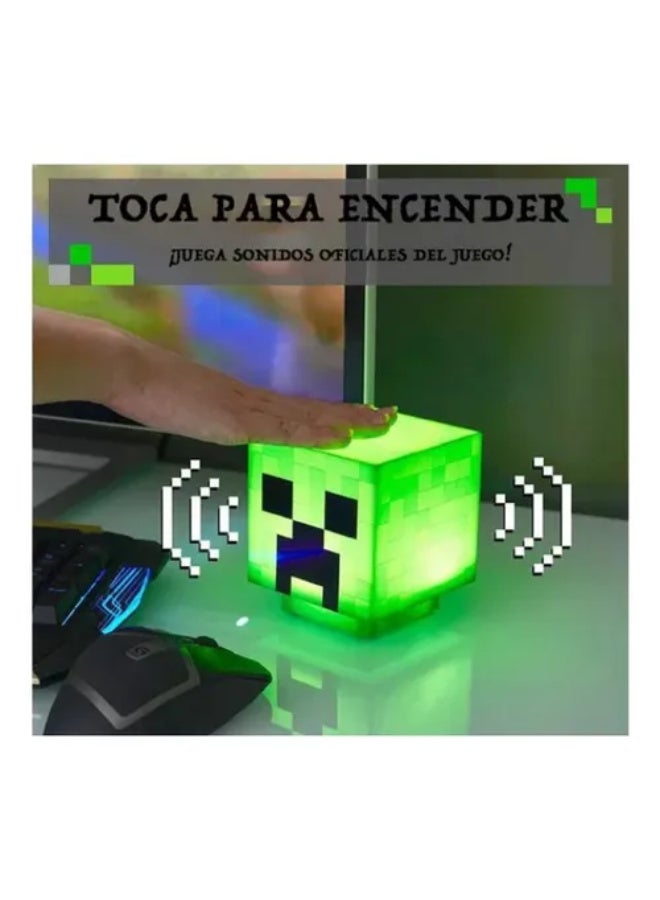 ZERIFAM Minecraft Light, Minecraft Creeper Night Light with Sounds, USB Night Light, Safe Durable LED Desk Lamps, Handheld Night Light for Kids Bedrooms , Gamer Décor, Study Desks - Image 5