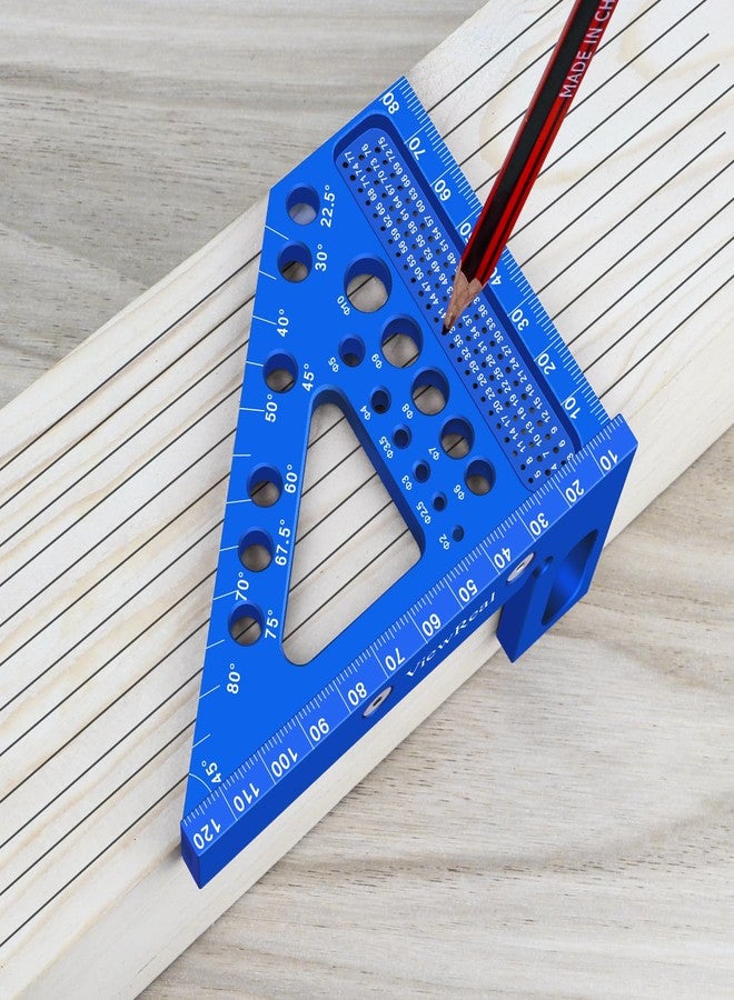 ViewReal Aluminum Carpenter Square with 3D Multi-Angle Layout Measuring Ruler - Upgraded Pin Pivot Design for Secure Storage, Woodworking Squares Compact Woodworking Tool(Metric) - Image 3