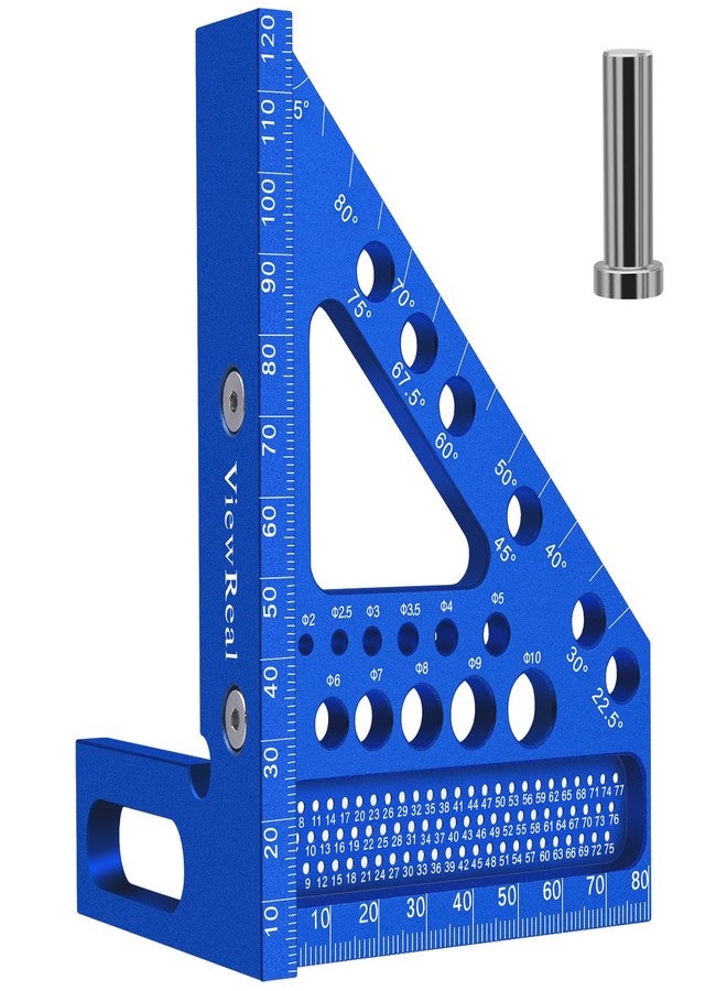 ViewReal Aluminum Carpenter Square with 3D Multi-Angle Layout Measuring Ruler - Upgraded Pin Pivot Design for Secure Storage, Woodworking Squares Compact Woodworking Tool(Metric) - Image 1