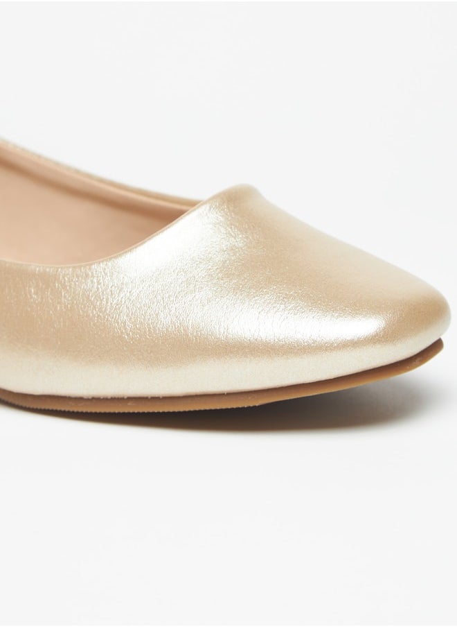 Flora Bella - Women's Plain Slip-On Round Toe Ballerina Shoes - Image 1
