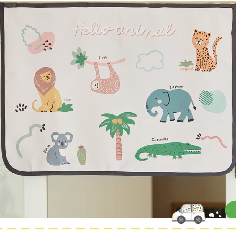 BEBEDECO Magnetic Car Sun Shade Curtain for Side Window Sun Blocker and UV Protector for Baby Kids and Pets Universal Fit with Builtin Magnets for SteelFramed Door Animal Friends - Image 1