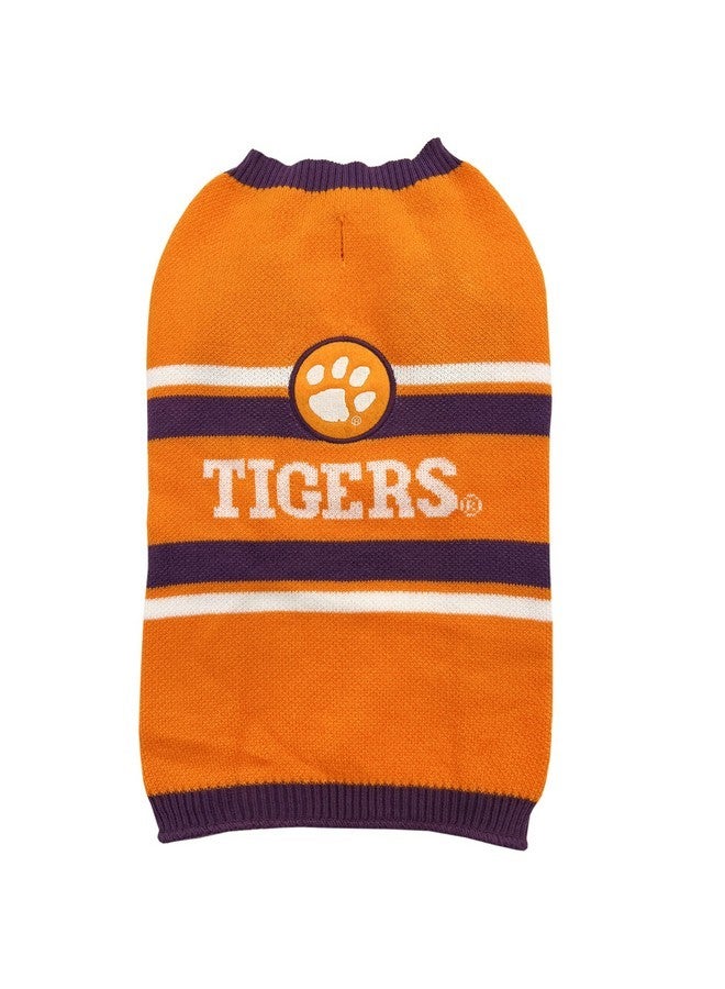 Pets First NCAA Clemson Tigers Dog Sweater, Size Medium. Warm and Cozy Knit Pet Sweater with NCAA Team Logo, Best Puppy Sweater for Large and Small Dogs - Image 1