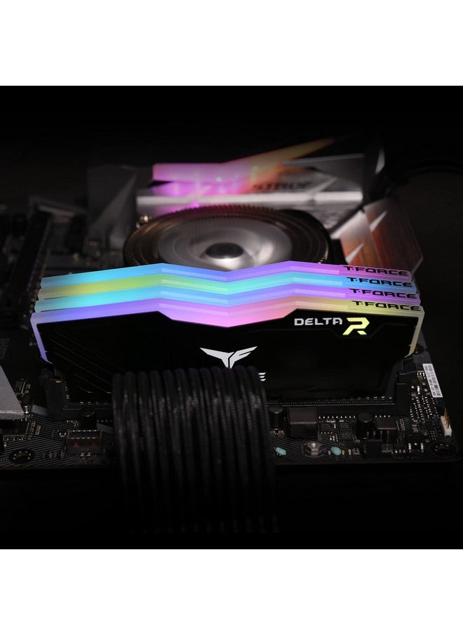 TeamGroup - TeamGroup T-Force Delta RGB 2x8GB 3600MHz (3600MT/s) CL18 Black, 16GB DDR4 RAM Kit, Desktop Gaming Memory, Metal Heatsink, ARGB Sync, XMP 2.0, for Intel/AMD CPU, High Performance Low Latency Module - Image 1