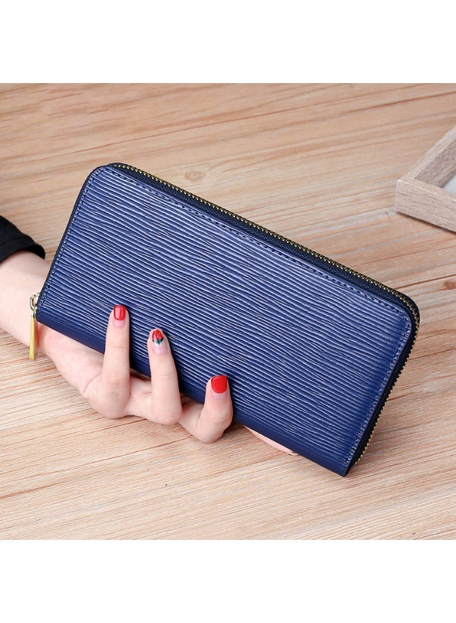EBMINI New Water Ripple Long Leather Wallet