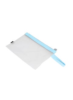 Thoraya Zipper File Bag Large Capacity Transparent A4 Waterproof Feel Comfortable Paper File BagBlue  - Image 2