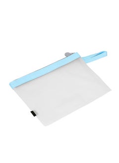 Thoraya Zipper File Bag Large Capacity Transparent A4 Waterproof Feel Comfortable Paper File BagBlue  - Image 5