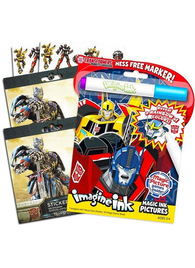 TRANSFORMERS - Imagine Ink Coloring Book Super Set With Over 300 Stickers (Includes Messfree Marker) - Image 1