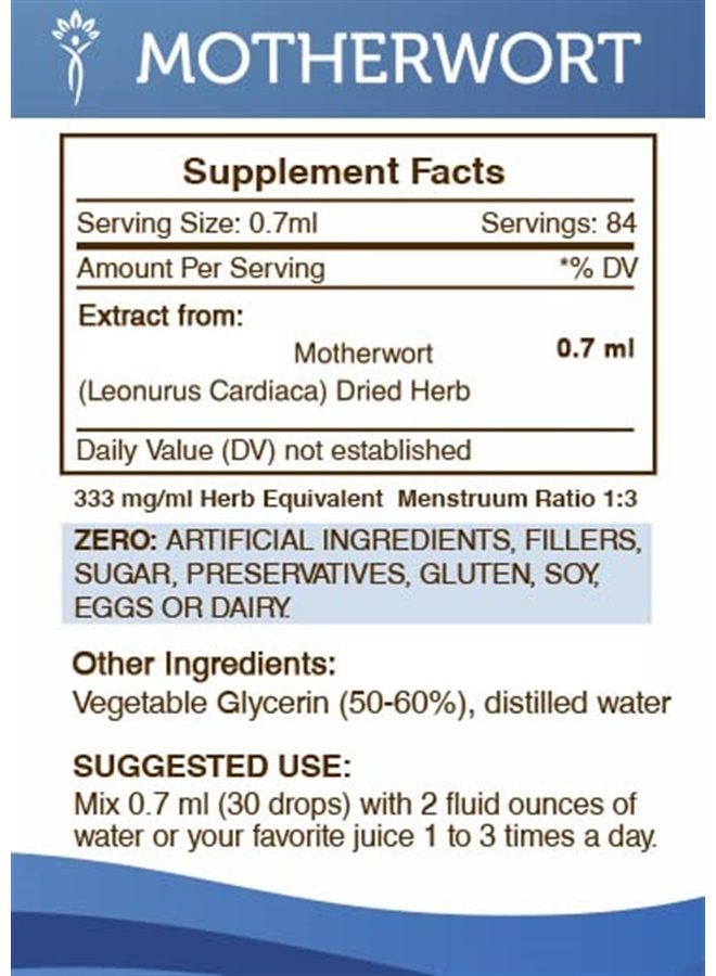 Secrets of the Tribe Motherwort Tincture Alcohol-Free Liquid Extract, Motherwort (Leonurus Cardiaca) Dried Herb (2 FL OZ) - Image 2
