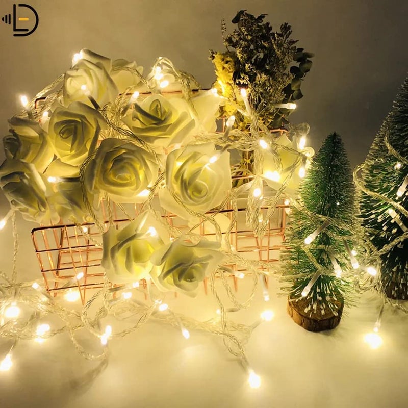 Gesto 20 متر أضواء سلسلة LED – قابس AC مقاوم للماء سلك نحاسي ضوء خيالي أصفر لتزيين المنزل، عيد الميلاد، الحديقة، ديبافالي وأضواء تزيين ديوالي لشرفة خارجية - أبيض دافئ - Image 2